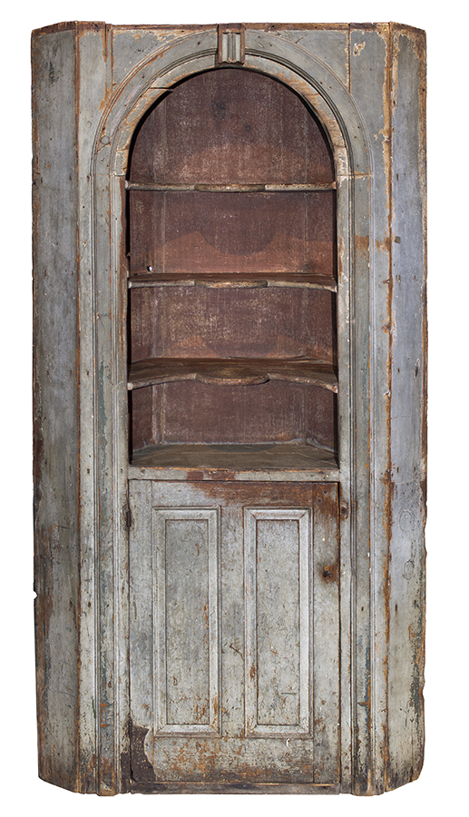 Blue-painted Corner Cupboard, New Hampshire, A Soulful Survivor, Image 1